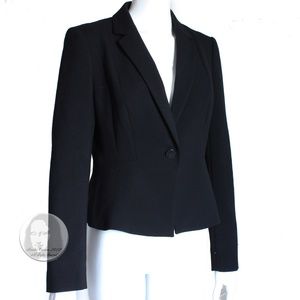 Hobbs London Black Jacket Cropped Blazer Wool Blend US Size 8